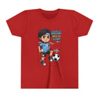 Youth Soccer Tee – Cute Cartoon Player "Ready to Score" Kids Jersey