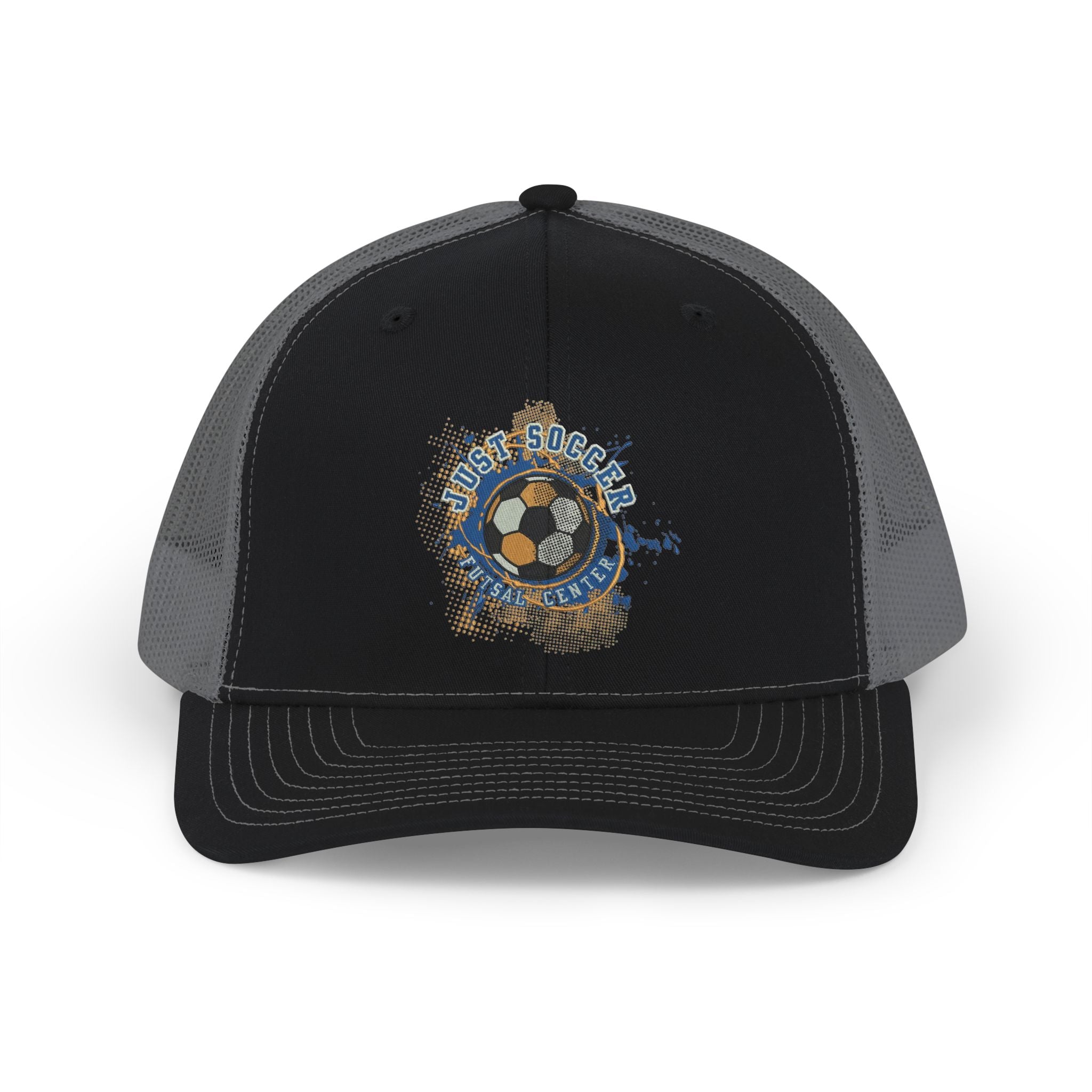 Soccer Grunge Snapback Trucker Cap — Vintage Ball & Crest Design