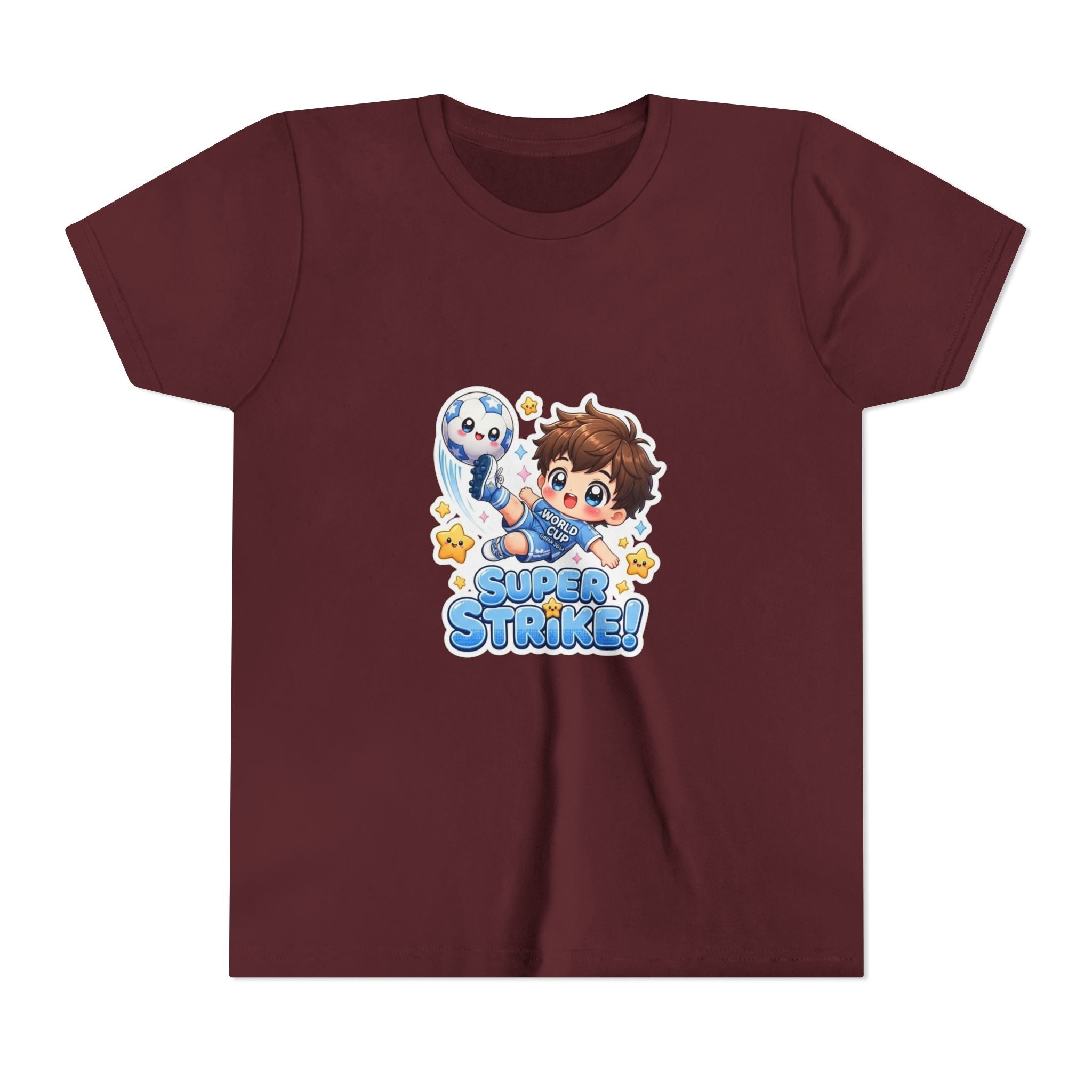 Youth Tee - Cute 'Super Strike!' Soccer Boy Graphic