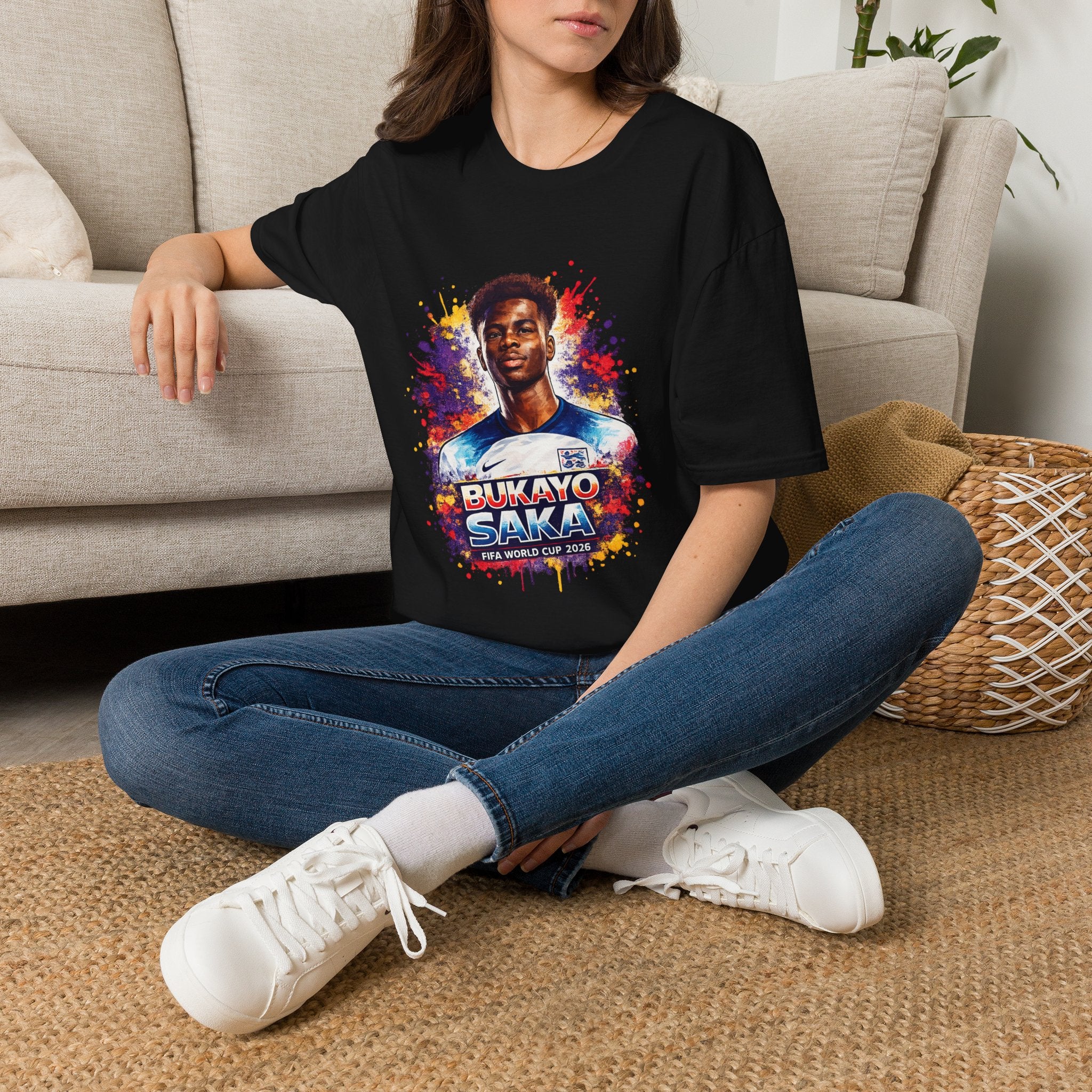 England Lagend Portrait T-Shirt — Color Splash Football Fan Tee