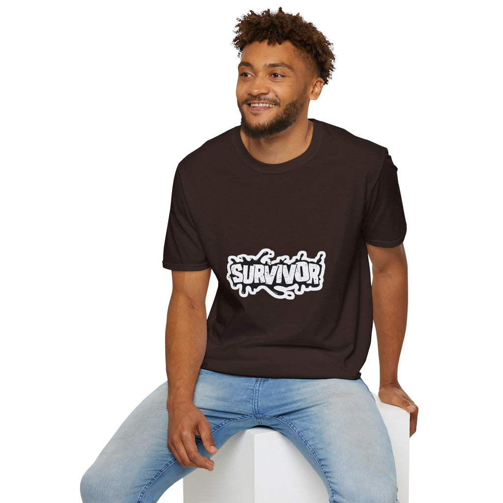 Survivor Graphic T-Shirt — Bold Grunge Logo Tee for Cancer, Trauma & Recovery Awareness