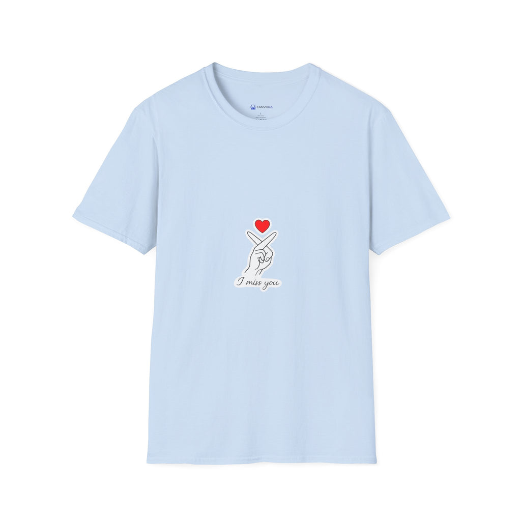 Korean Finger Heart T‑Shirt – I Miss You Minimalist Graphic Tee