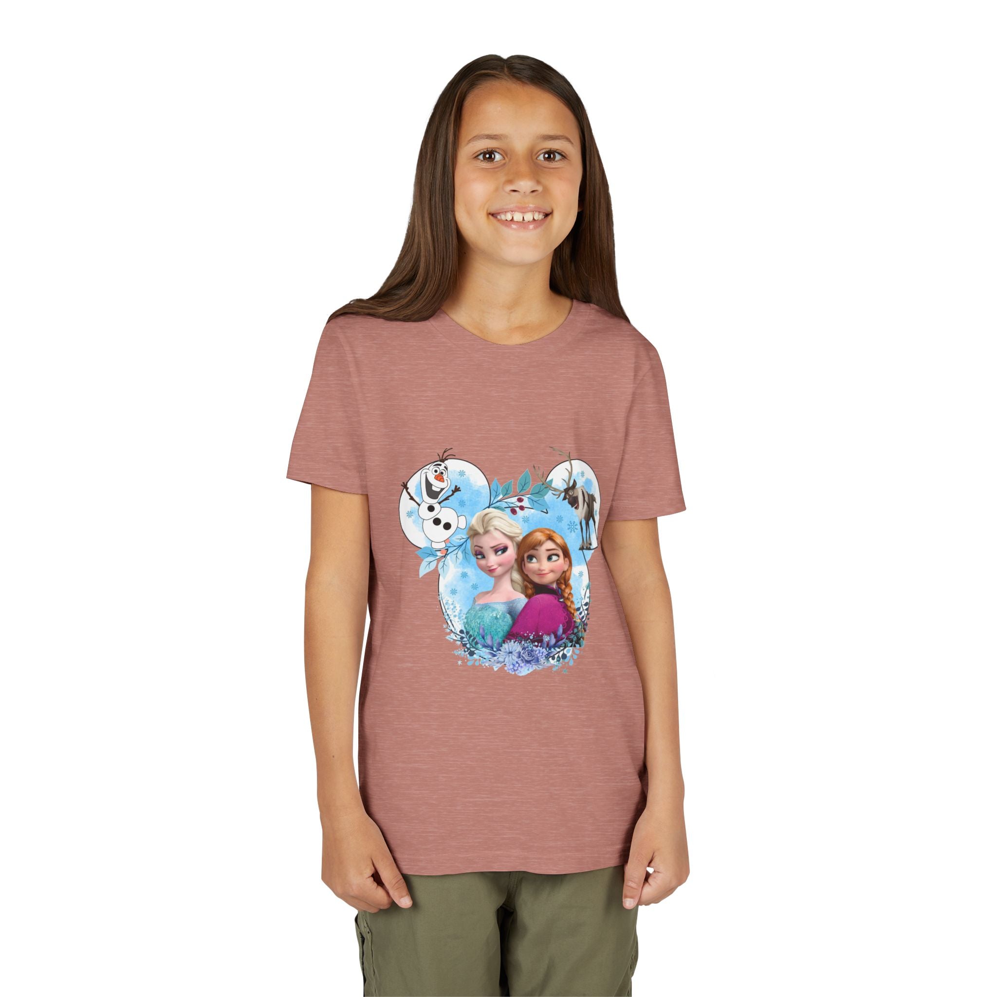 Girls' Frozen Princesses Youth Tee – Elsa & Anna Winter Friends Shirt