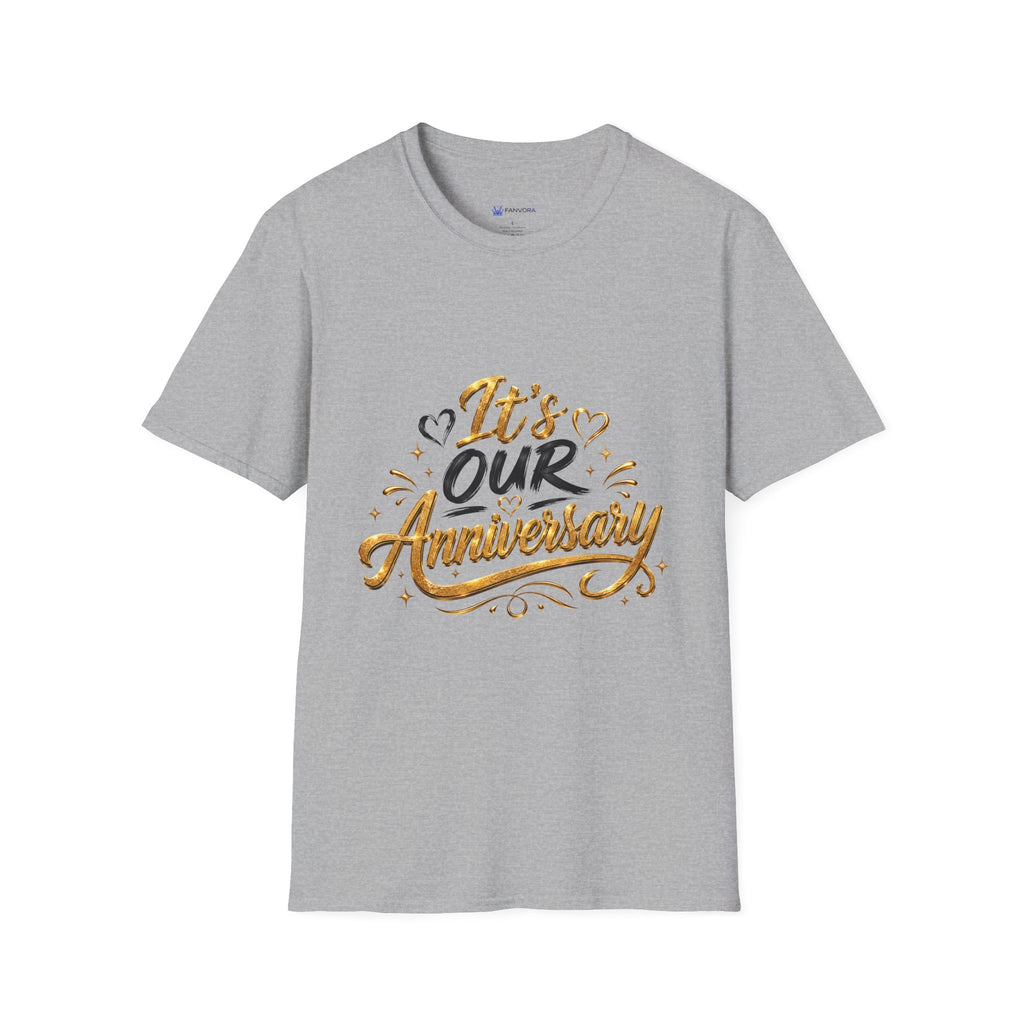 Anniversary T-Shirt — "It's Our Anniversary" Gold Script Tee