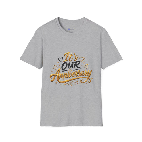 Anniversary T-Shirt — "It's Our Anniversary" Gold Script Tee