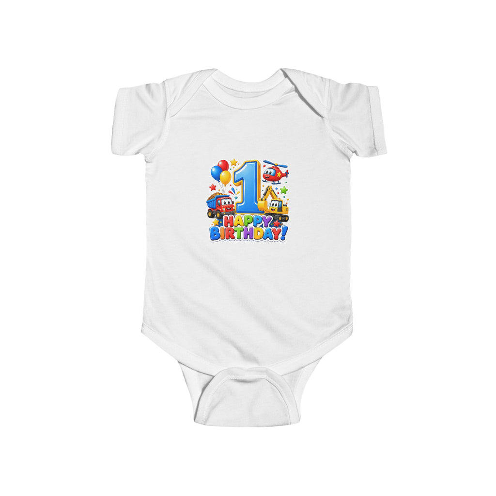 1st Birthday Infant Bodysuit - Colorful Number One Party Design