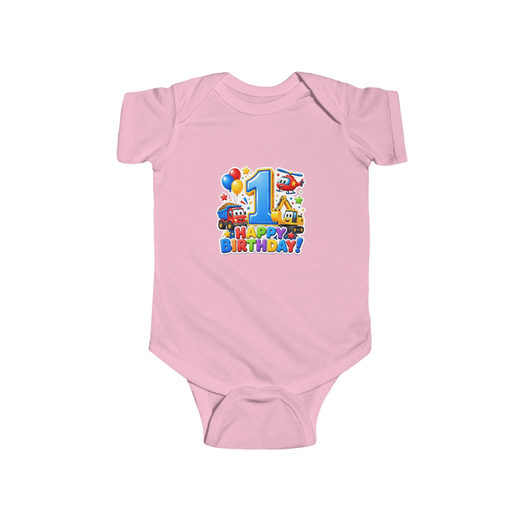 1st Birthday Infant Bodysuit - Colorful Number One Party Design