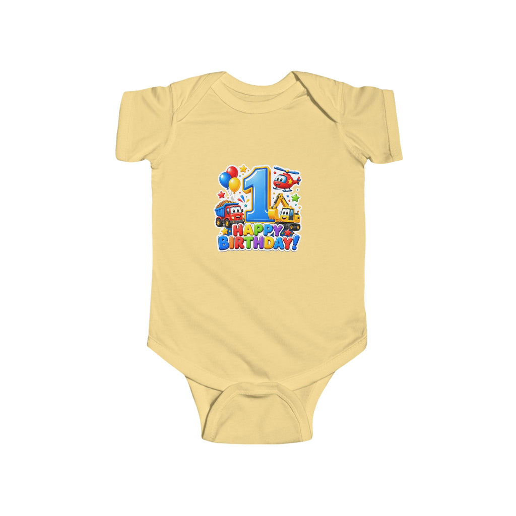 1st Birthday Infant Bodysuit - Colorful Number One Party Design