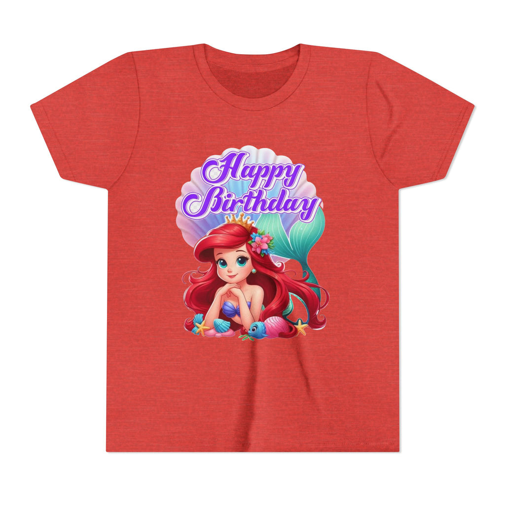 Birthday Youth Tee - Cute Mermaid "Happy Birthday" Graphic