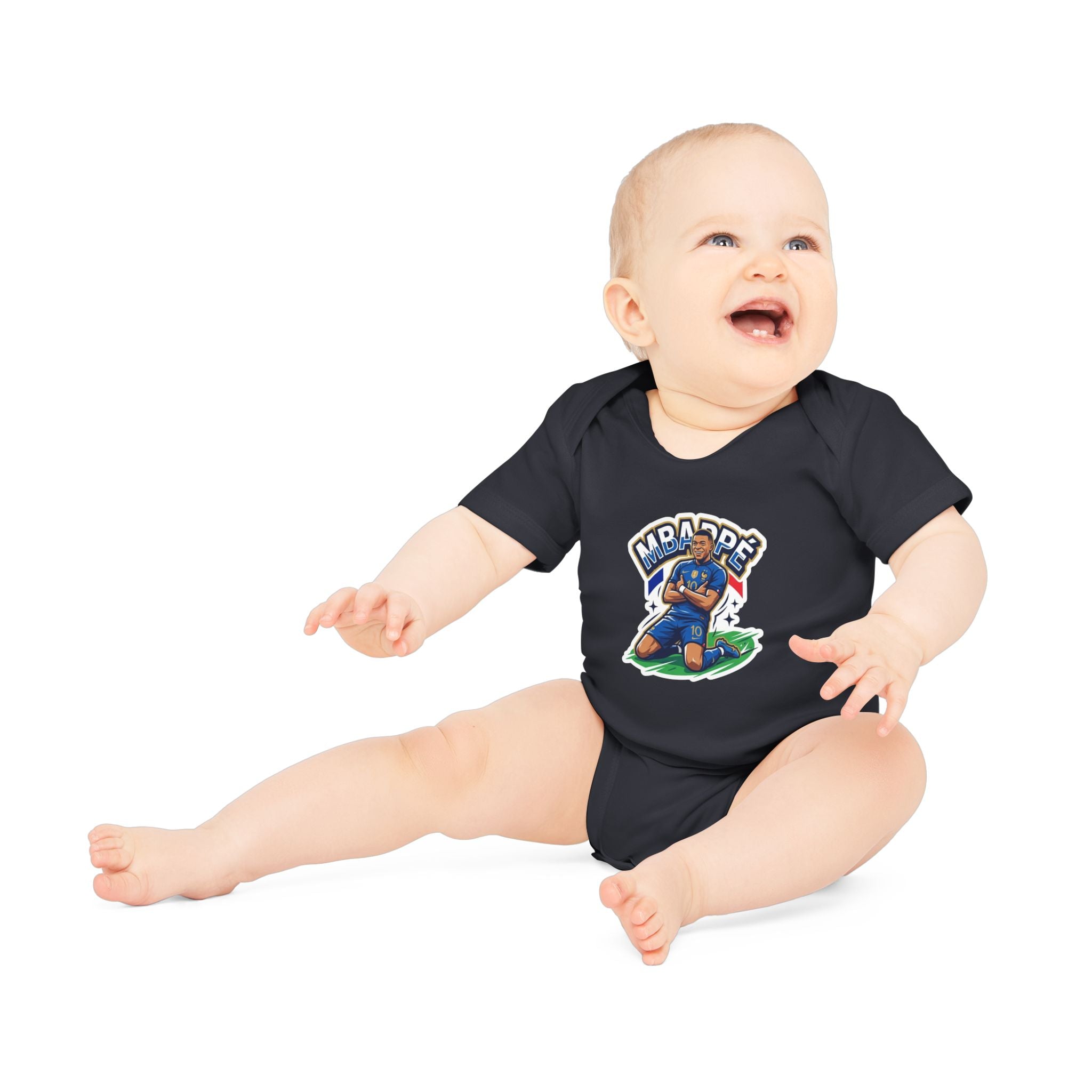 Baby Bodysuit - "France #10 Footballer Rising Star Fan Version" Future Soccer Player & Game Day Energy Organic Baby Onesie