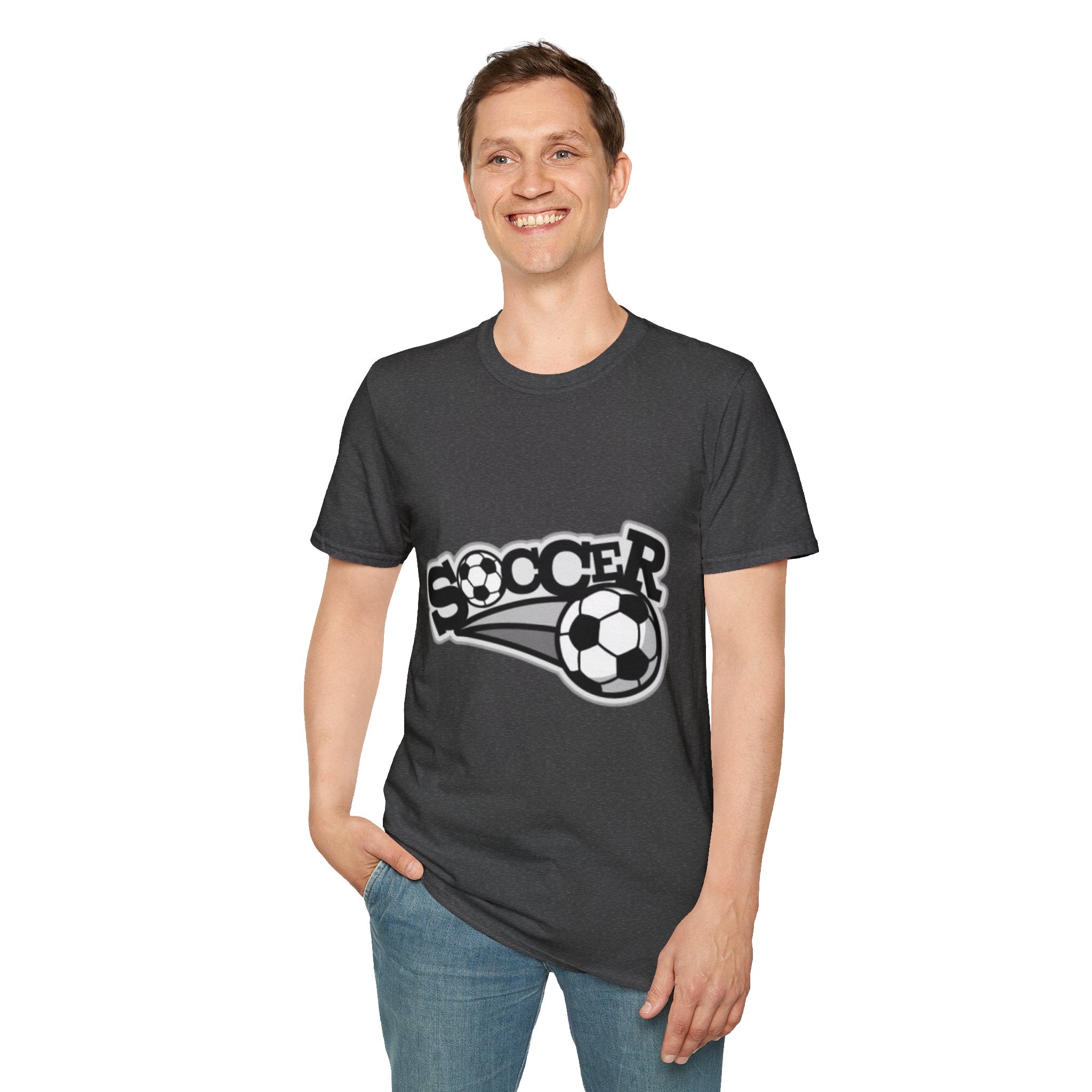Soccer Graphic T‑Shirt — Retro Black & White Soccer Logo Tee