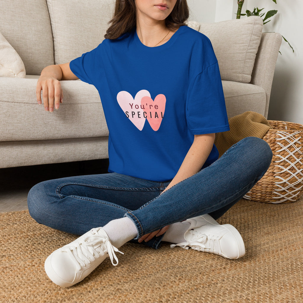 T-Shirt — "You're Special" Pink Heart Graphic Tee — Gift for Friends & Loved Ones