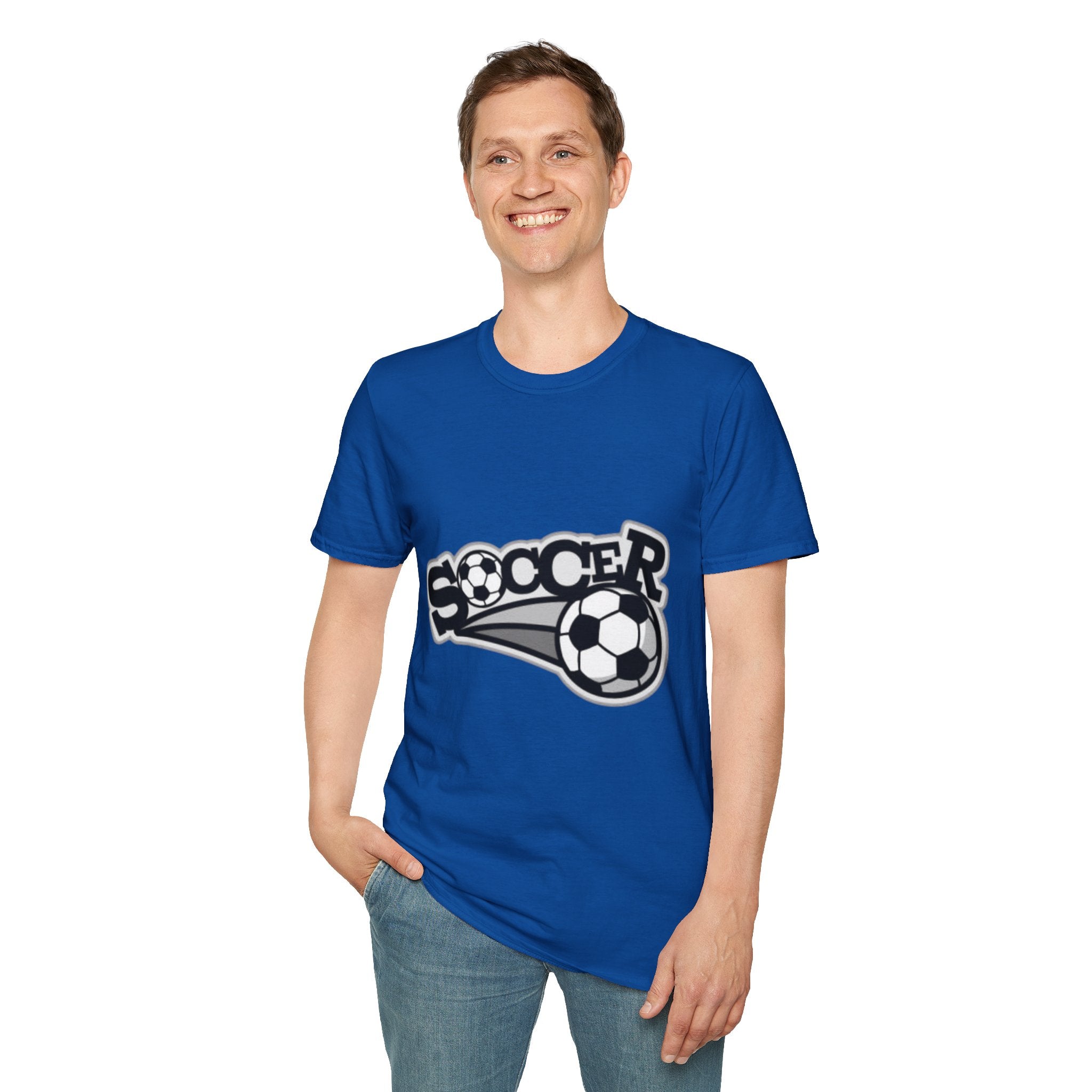 Soccer Graphic T‑Shirt — Retro Black & White Soccer Logo Tee