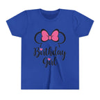 Birthday Girl Youth Tee — Pink Bow Party Shirt for Girls