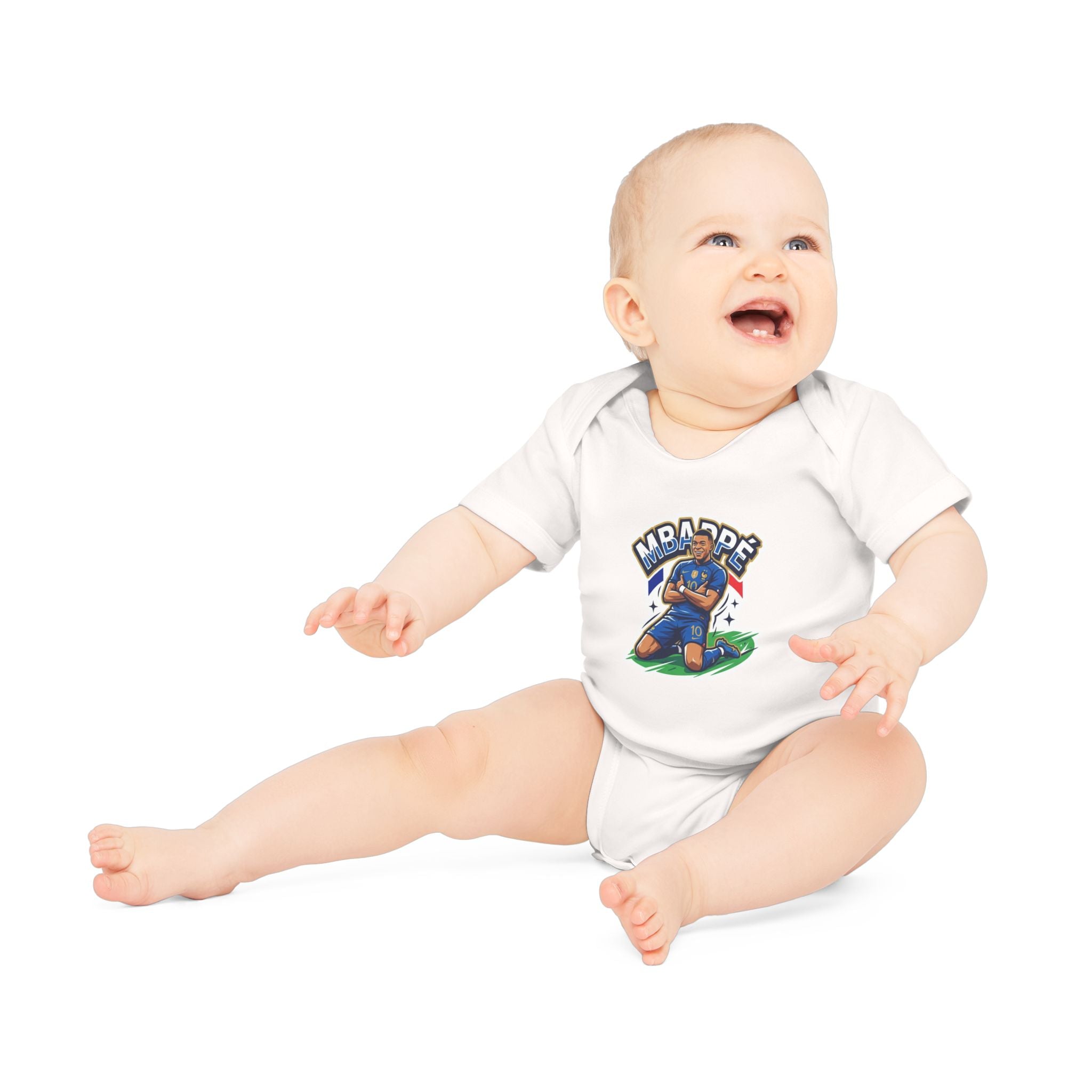 Baby Bodysuit - "France #10 Footballer Rising Star Fan Version" Future Soccer Player & Game Day Energy Organic Baby Onesie