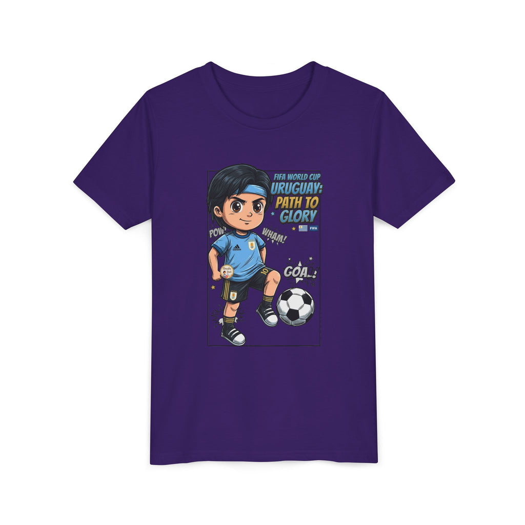 Youth Soccer Tee – Cute Cartoon Player "Ready to Score" Kids Jersey
