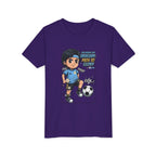Youth Soccer Tee – Cute Cartoon Player "Ready to Score" Kids Jersey