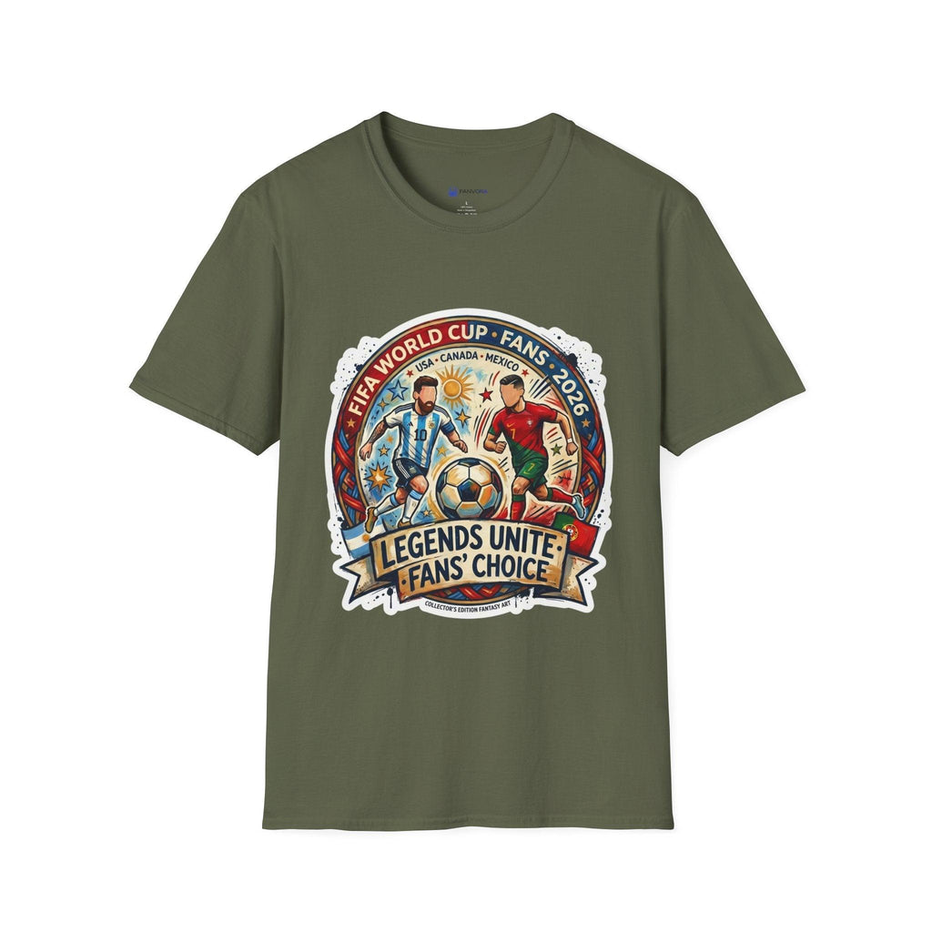 Unisex - Legends Unite Fans’ Choice World Cup T-Shirt — “Survival Pack: Chips & Hope”.