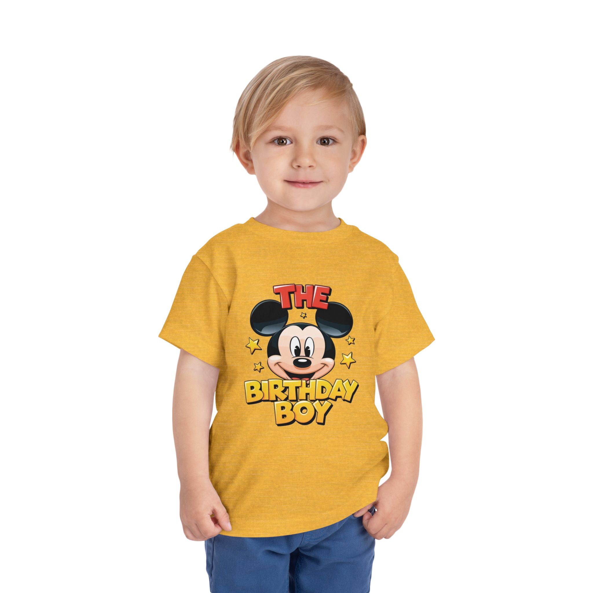 Toddler Tee — "The Birthday Boy" Cartoon Mouse Party Shirt