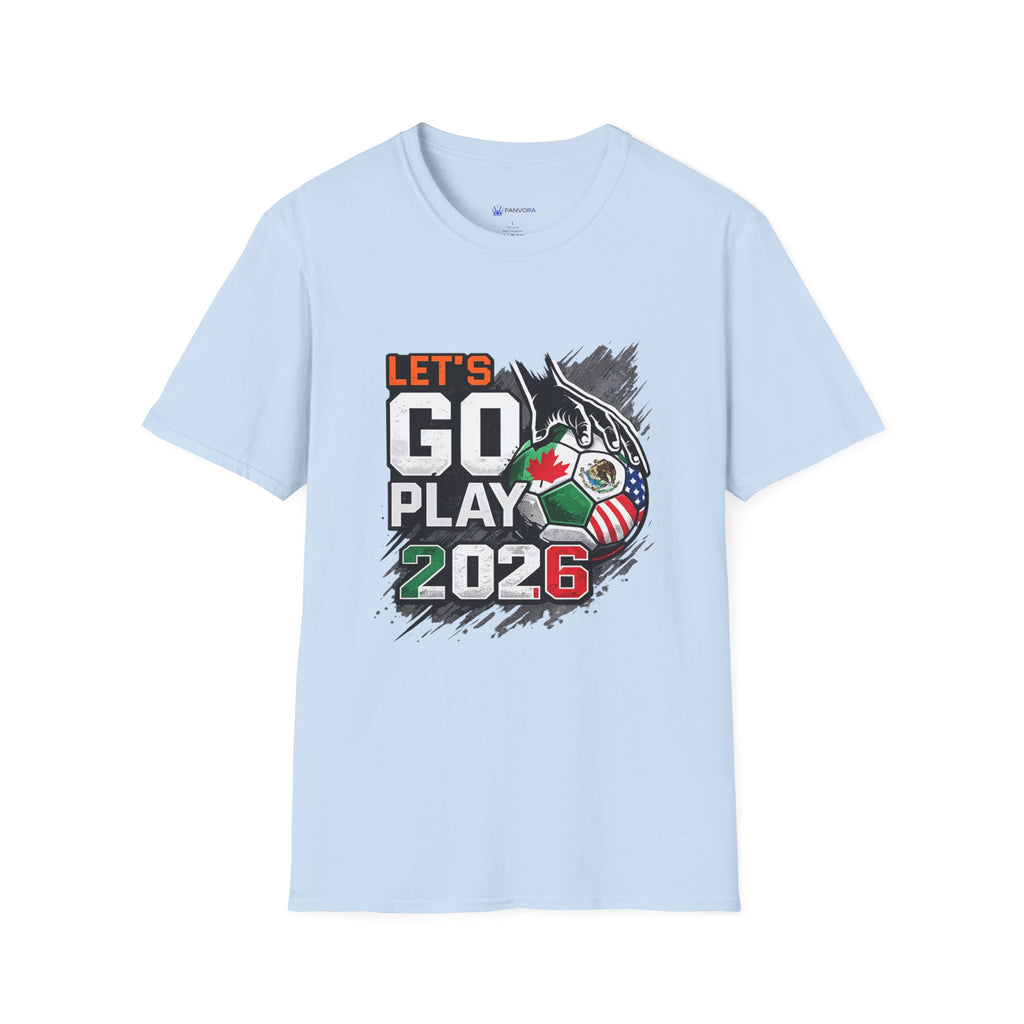 Let's Go Play 2026 Soccer T-Shirt — International Flags Tournament Tee
