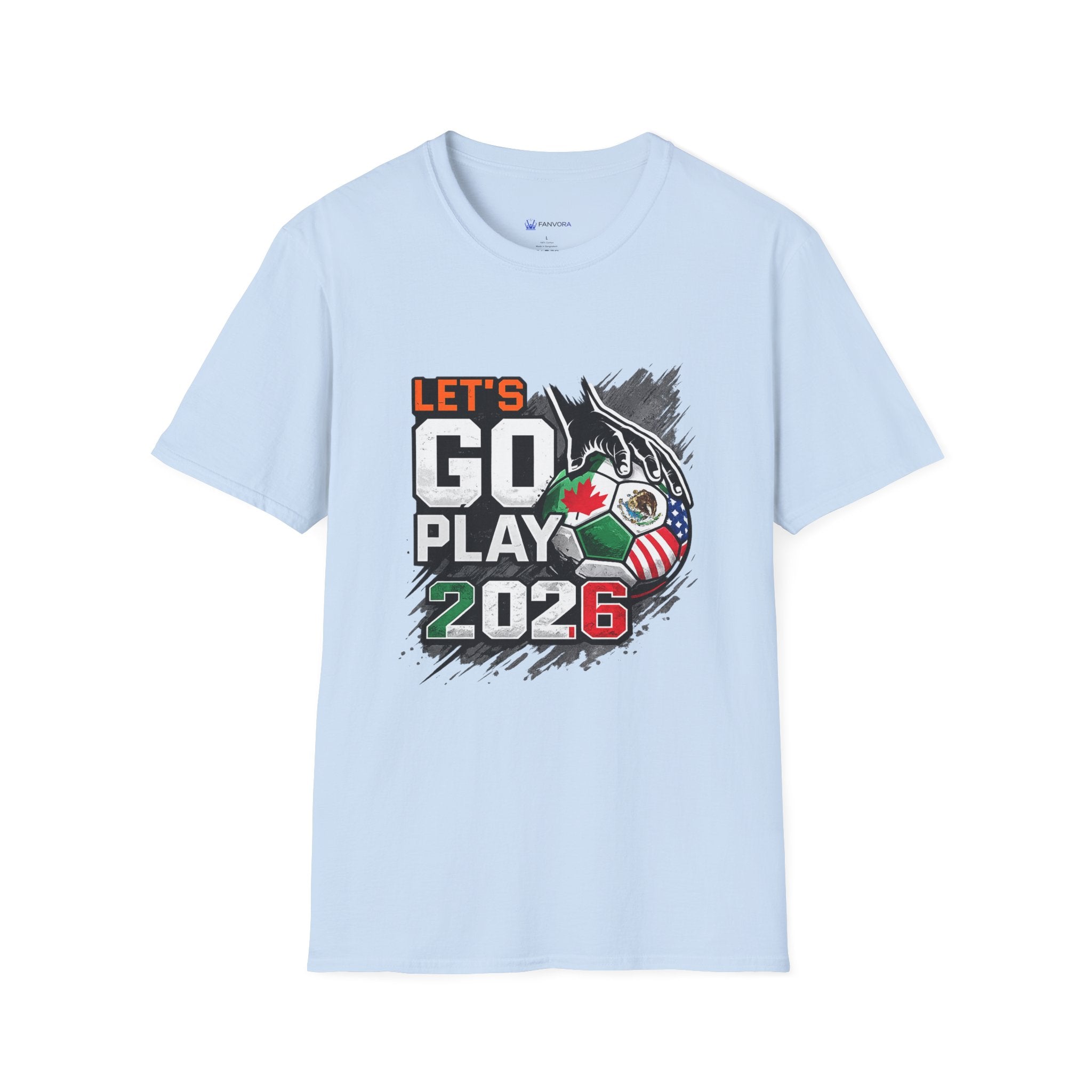 Let's Go Play 2026 Soccer T-Shirt — International Flags Tournament Tee