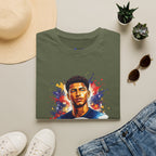 Portrait T-Shirt — Color Splash Football Player Graphic ("England legend")
