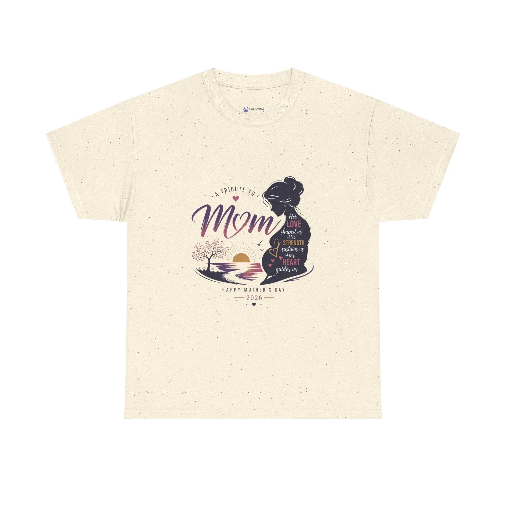 Mom Silhouette Sunset T-Shirt — "Super Mom" Graphic Tee for Mother's Day.