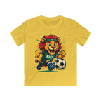 Kids Soccer World Cup 2026 T-Shirt — Playful Lion FIFA Mascot Tee.