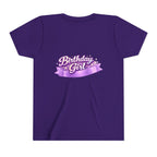 Girls' 5th Birthday Tee - 'Happy Birthday' Glitter Stars Design