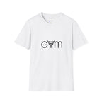 Gym Logo T‑Shirt — Minimal Fitness Tee with Barbell 'Gym' Design