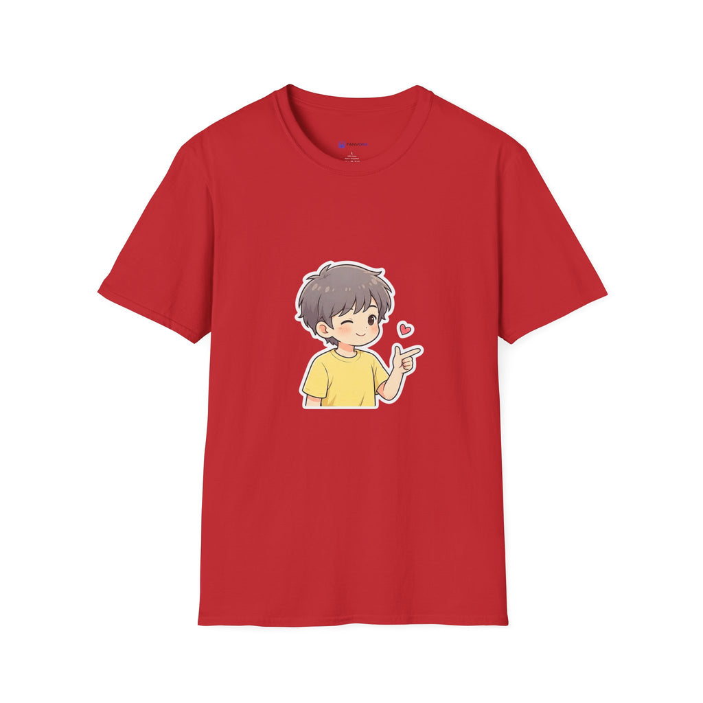 Cute Boy Cartoon Heart T-Shirt – Kawaii Cute Kid Character Tee