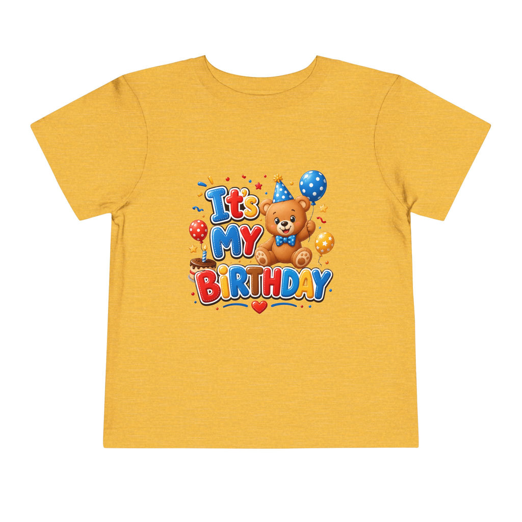 Toddler Birthday Tee — "It's My Birthday" Bear Party Shirt