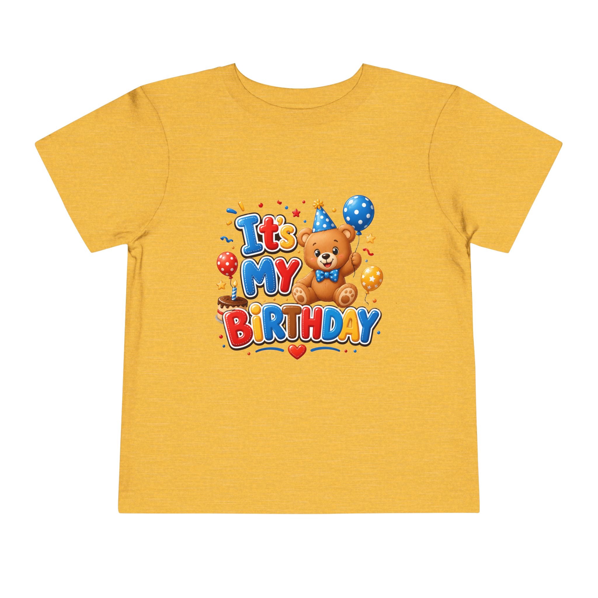 Toddler Birthday Tee — "It's My Birthday" Bear Party Shirt