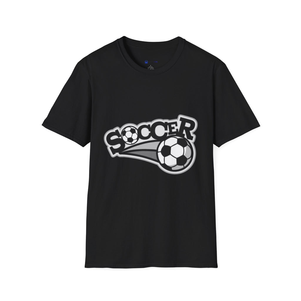 Soccer Graphic T‑Shirt — Retro Black & White Soccer Logo Tee