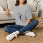 Panda Heart T‑Shirt — Cute Minimalist Panda Holding Heart Graphic