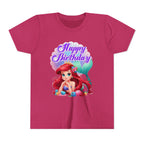 Birthday Youth Tee - Cute Mermaid "Happy Birthday" Graphic
