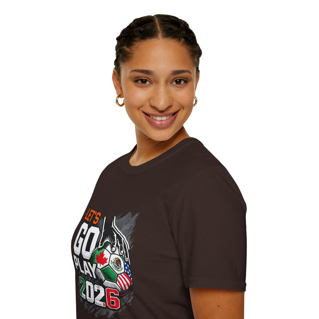 Let's Go Play 2026 Soccer T-Shirt — International Flags Tournament Tee