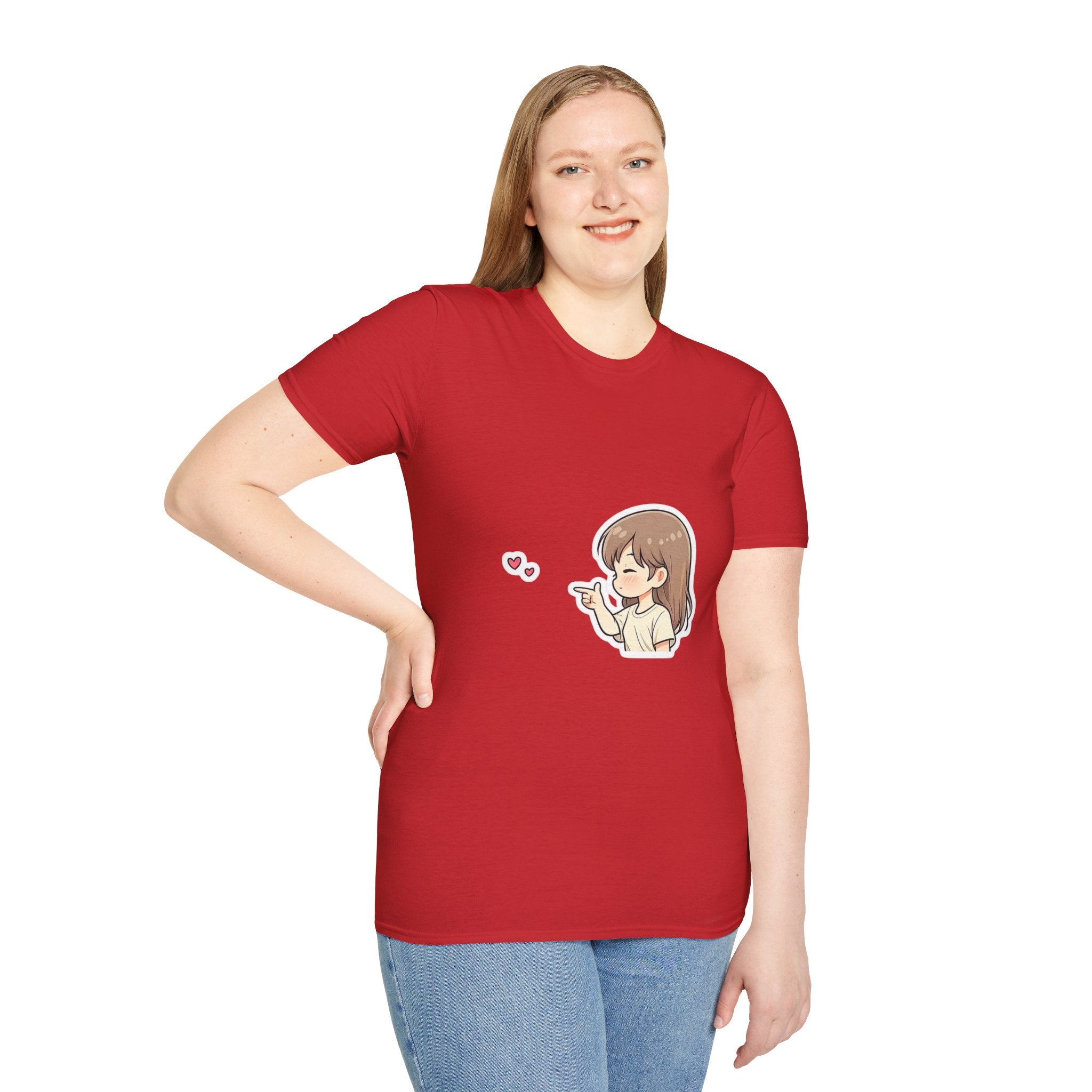 Kawaii Girl Blowing Hearts T-Shirt — Cute Anime Graphic Tee