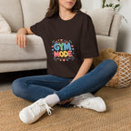 Gym Mode T-Shirt — Cute Barbell Fitness Tee for Gym Lovers