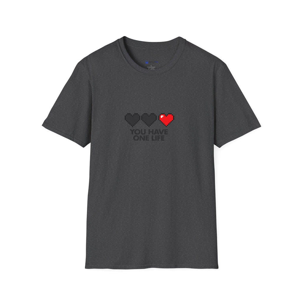 T-Shirt — Pixel Heart "You Have One Life" Graphic Tee