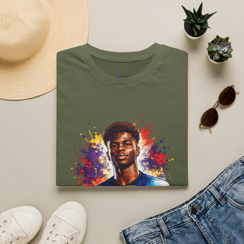 England Lagend Portrait T-Shirt — Color Splash Football Fan Tee