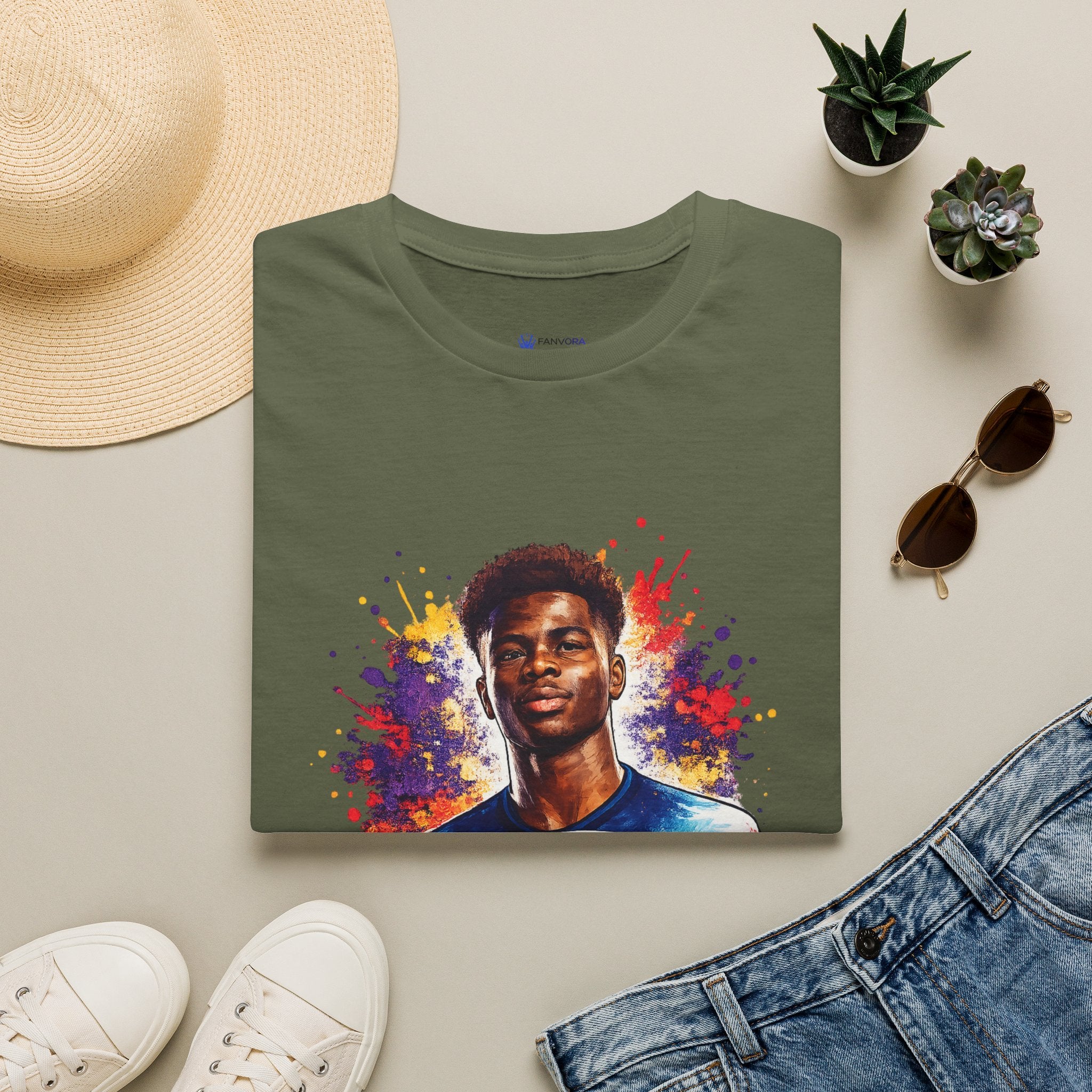 England Lagend Portrait T-Shirt — Color Splash Football Fan Tee