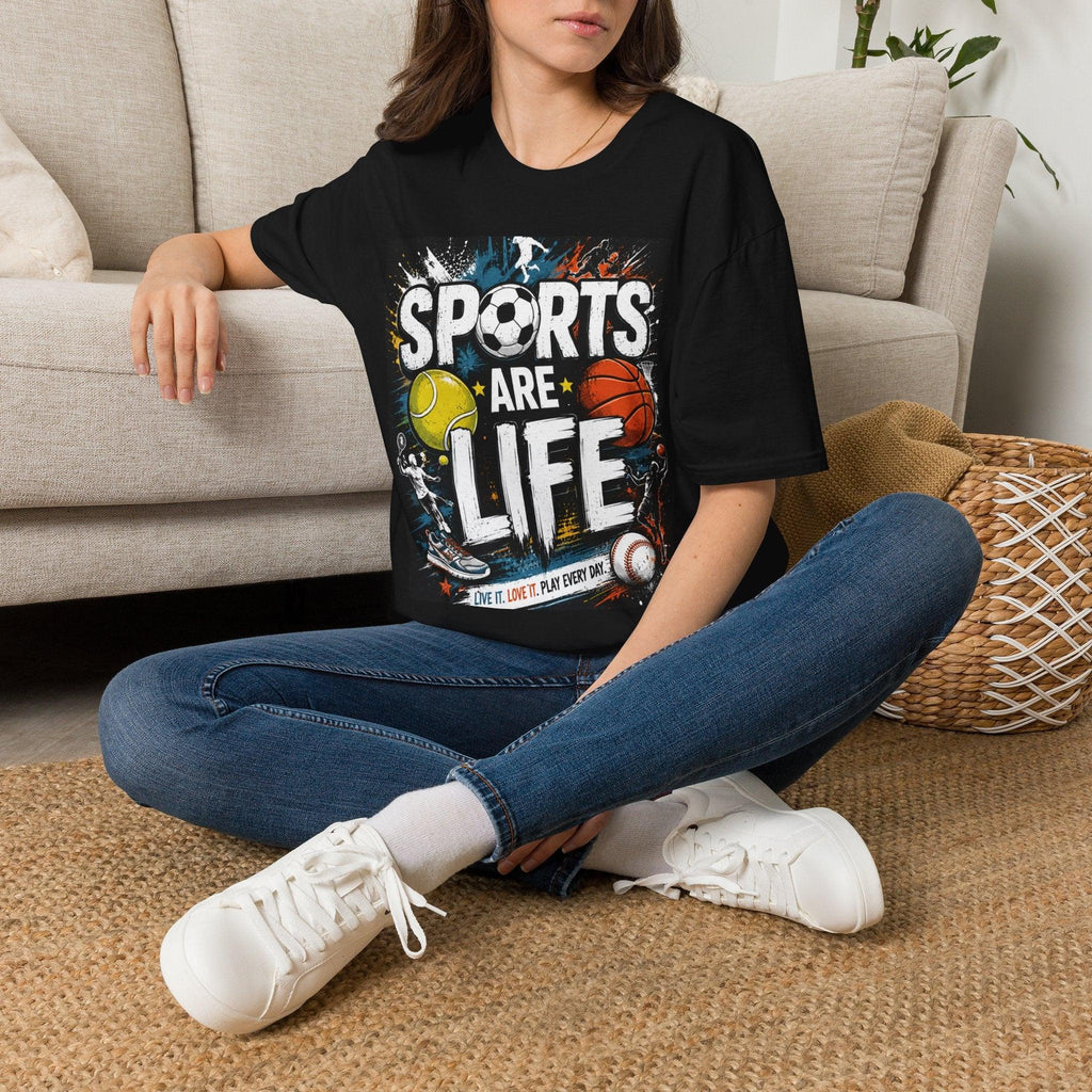 Sports Are Life T‑Shirt — Multi‑Sport Athletic Graphic Tee black sports.
