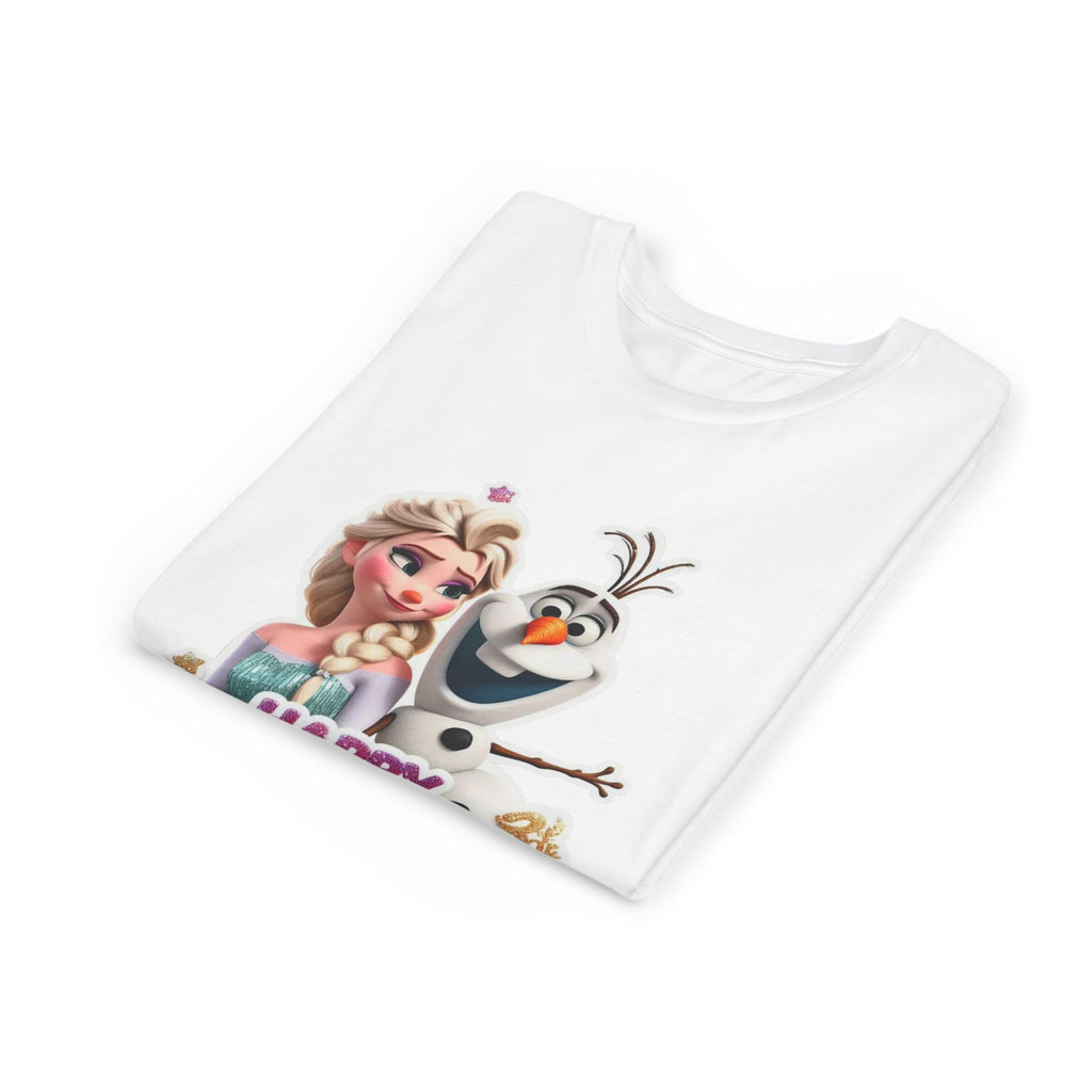 Kids' Birthday Tee - Cute Princess and Snowman "Happy Birthday" Graphic