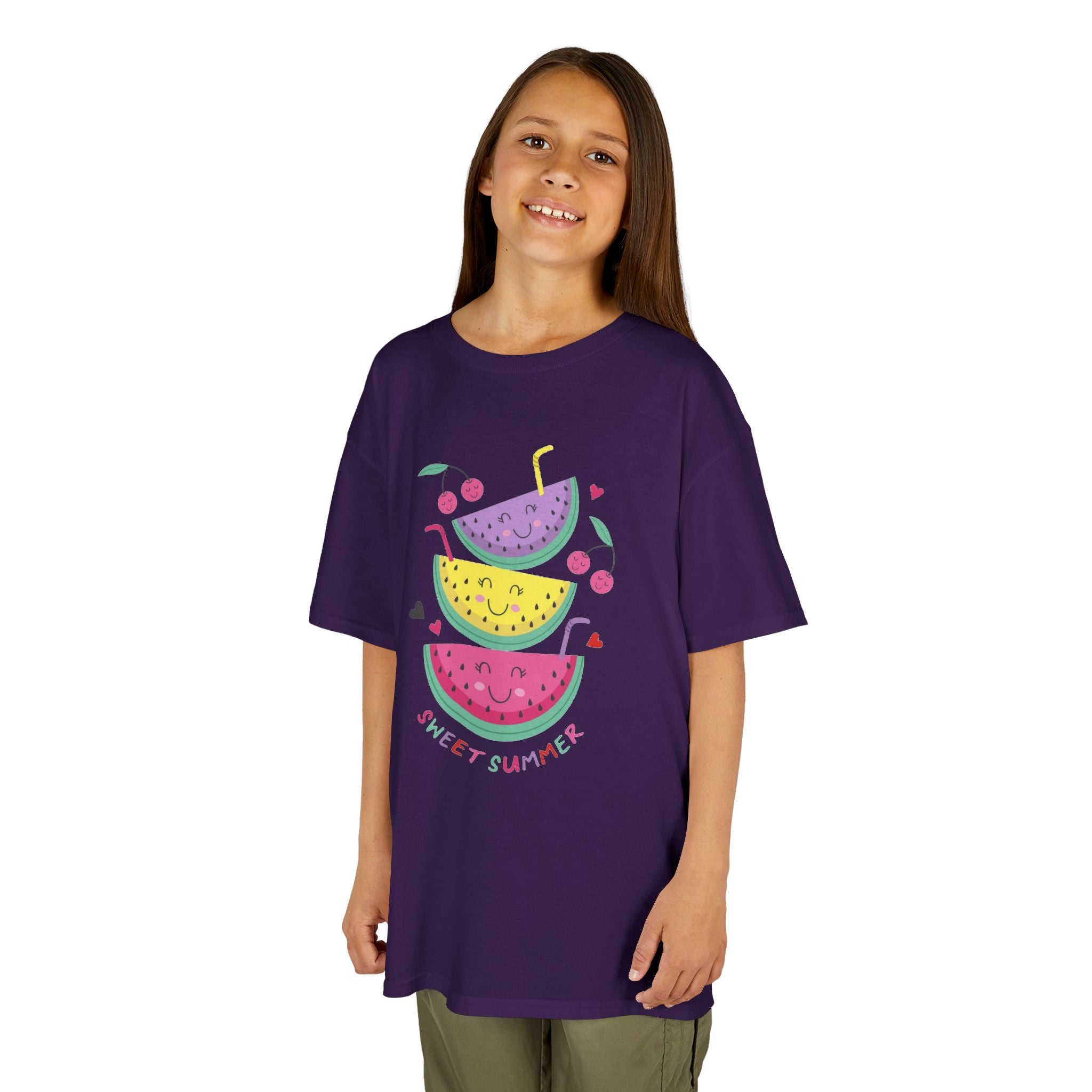 Kids T-Shirt — Cute Stacked Watermelon Illustration with "Sweet Things" Text
