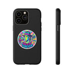 Matte Black iPhone Tough Cases 12 to 17 Pro Max  — "King of Pop Forever" Retro Pop Art Phone Case.