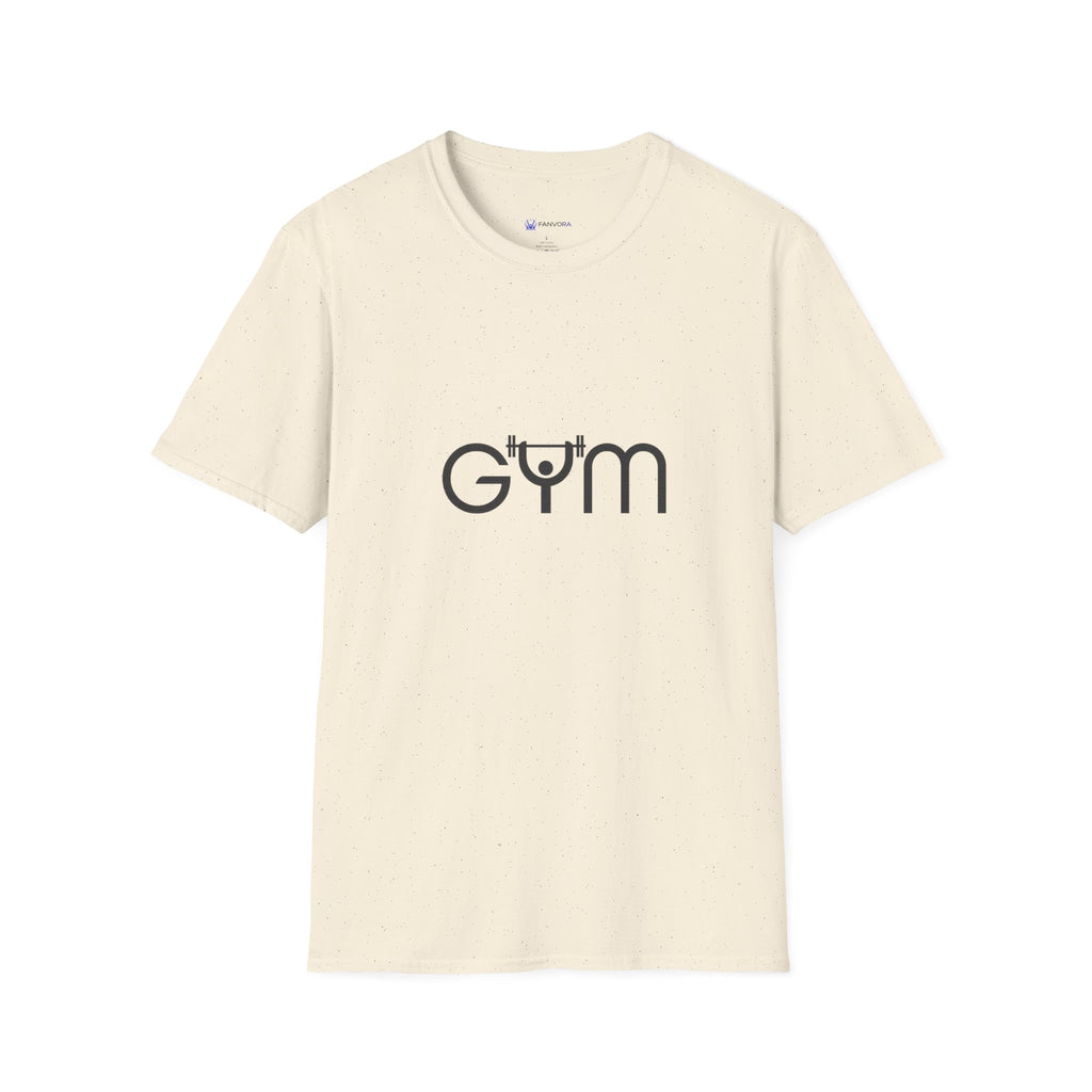 Gym Logo T‑Shirt — Minimal Fitness Tee with Barbell 'Gym' Design