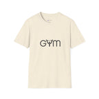 Gym Logo T‑Shirt — Minimal Fitness Tee with Barbell 'Gym' Design