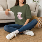 Cute Pink Dino T‑Shirt — "I love you too" Valentine Tee