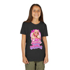 Youth Tee — "Barbie Happy Birthday" Pink Birthday Graphic Shirt